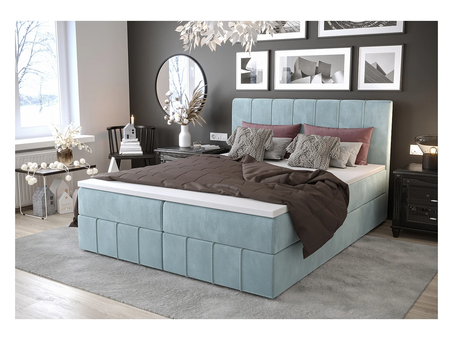 Łóżko kontynentalne BAHAMA 140x200 Monolith 72