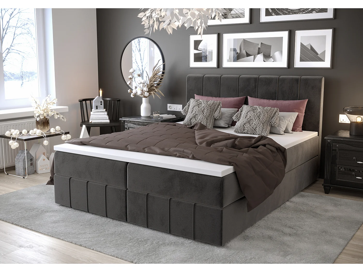 Boxspringbett BAHAMA 140x200 Monolith 92