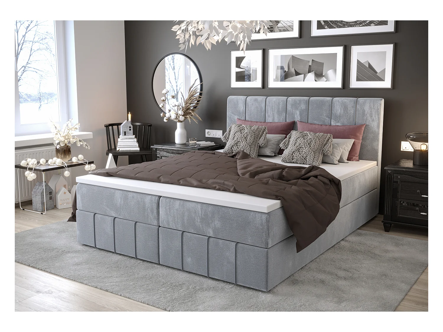 Łóżko kontynentalne BAHAMA 180x200 Monolith 70