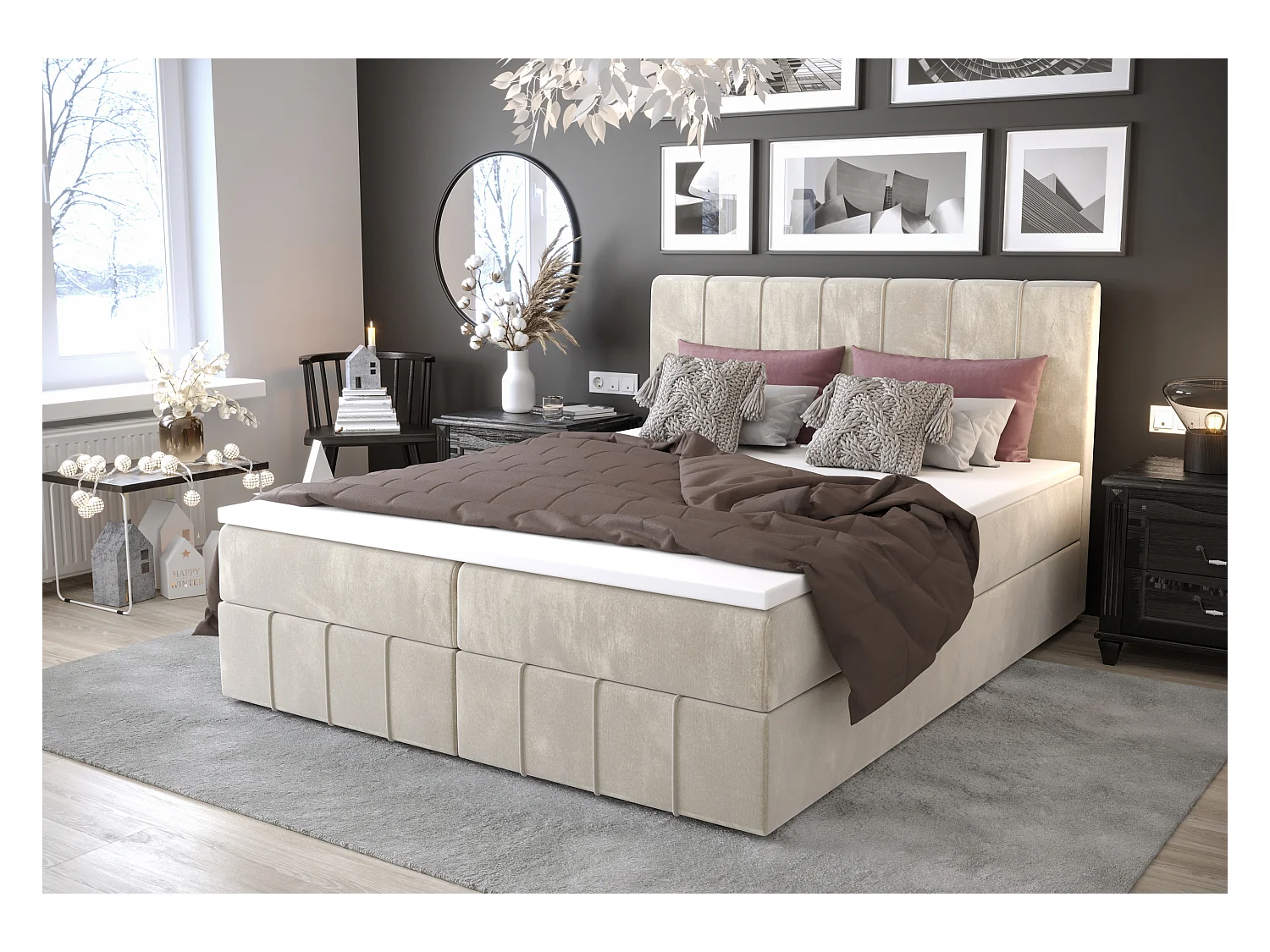 Boxspringbett BAHAMA 140x200 Monolith 02