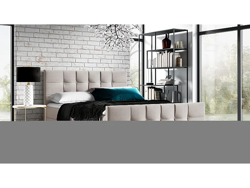 AX LIVING Boxspringbett 160x200 mit Bettkasten Ambusio in Beige