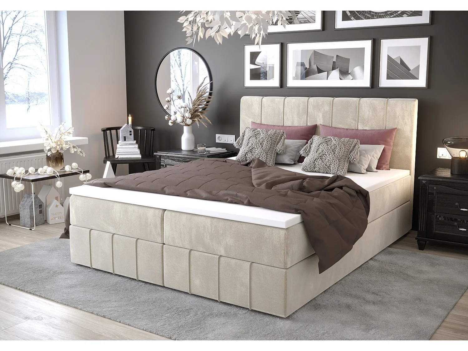 Boxspringbett BAHAMA 160x200 Monolith 02