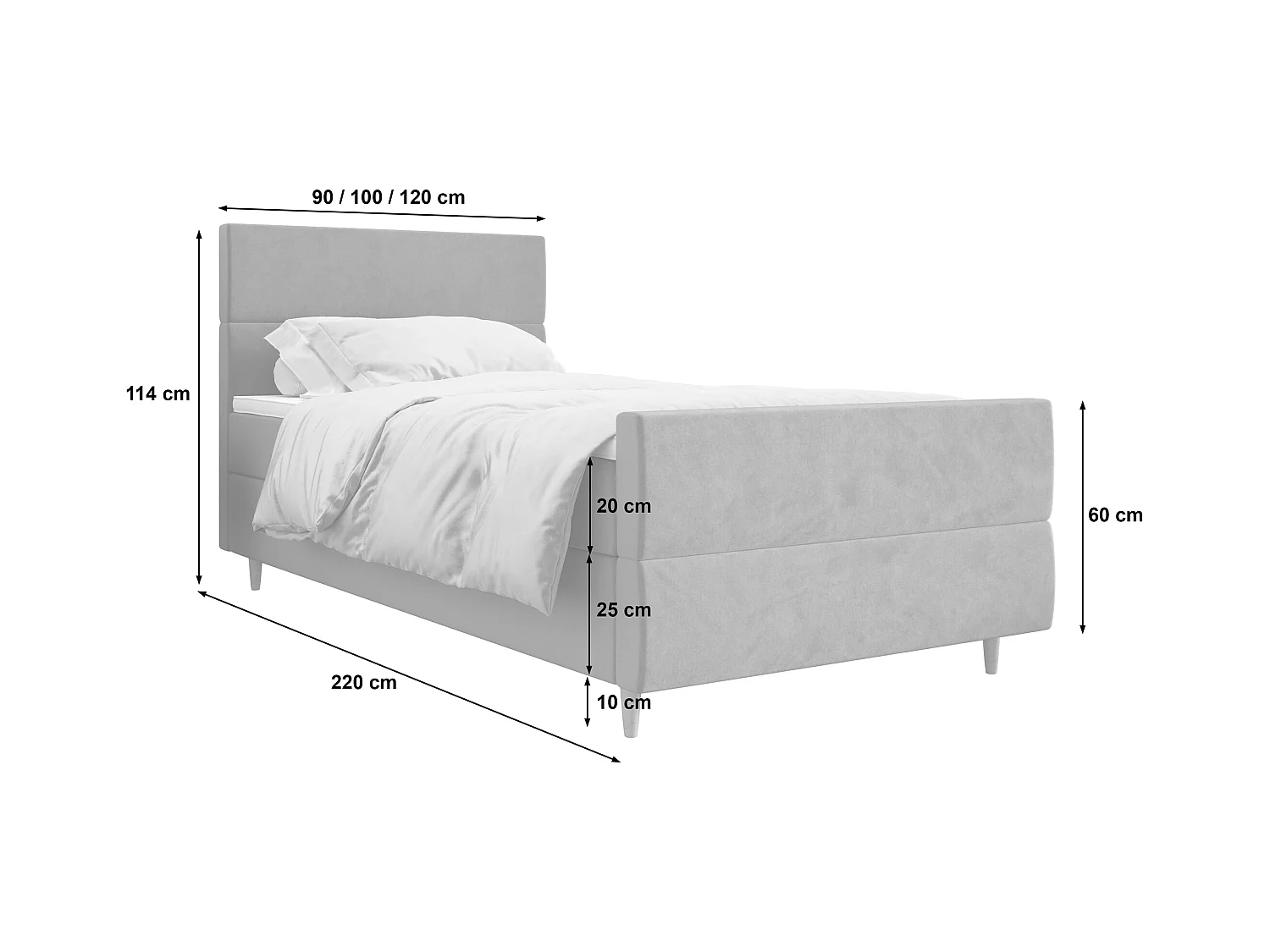 Łóżko kontynentalne FLO Plus 120x200 Itaka 39