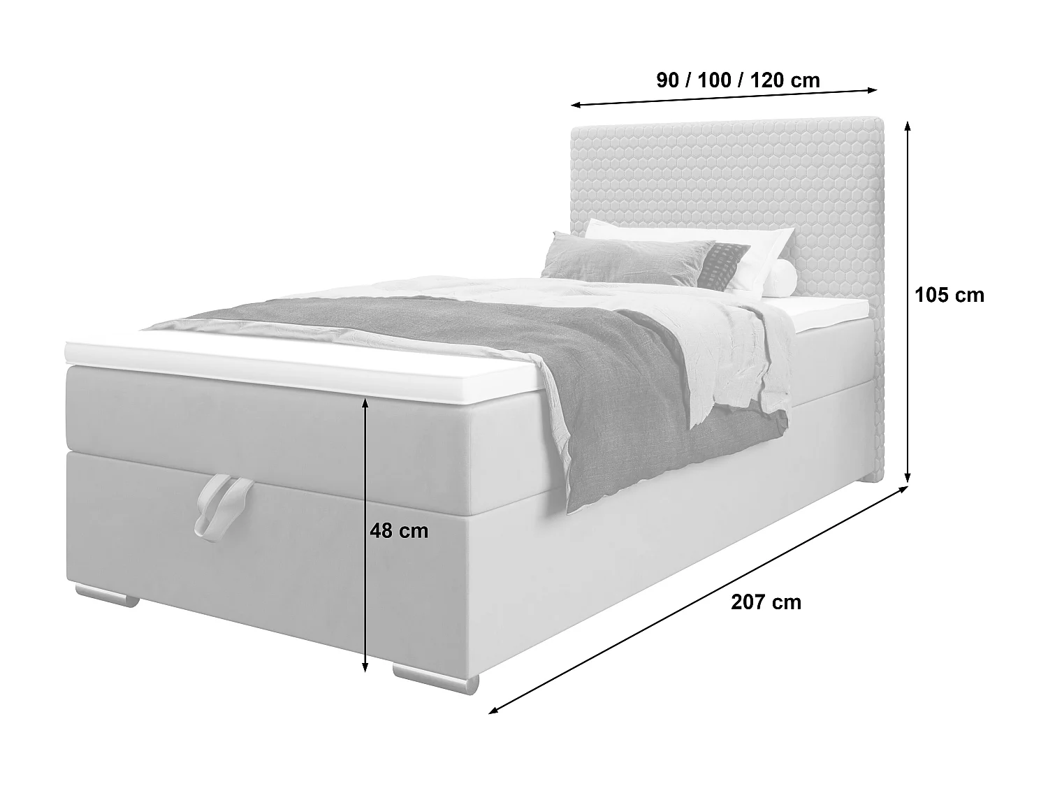 Boxspringbett HONEY 120x200 Riviera 61