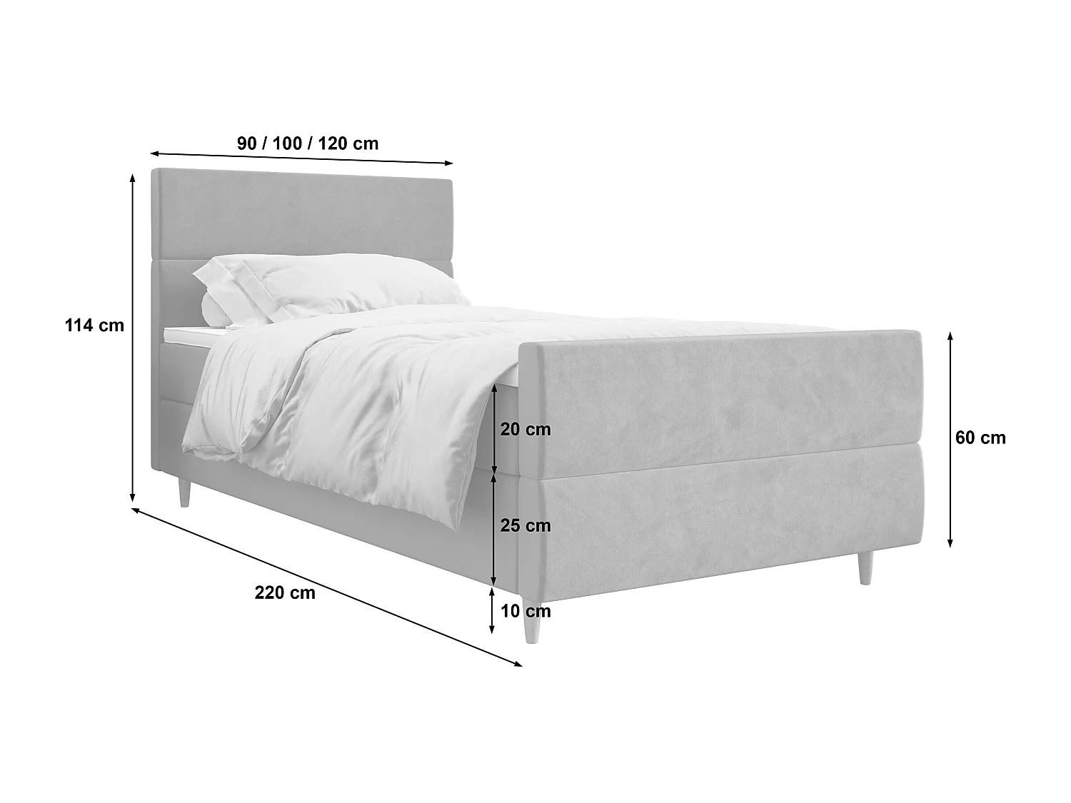 Łóżko kontynentalne FLO Plus 100x200 Itaka 39