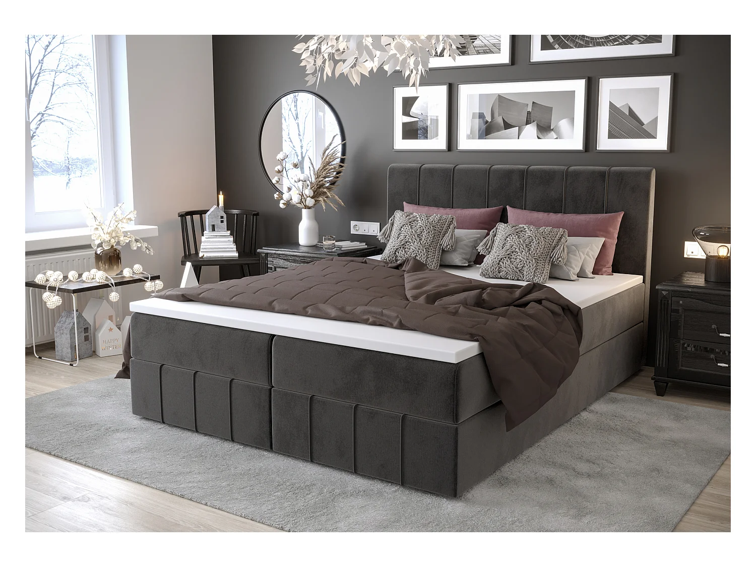 Boxspringbett BAHAMA 160x200 Monolith 92