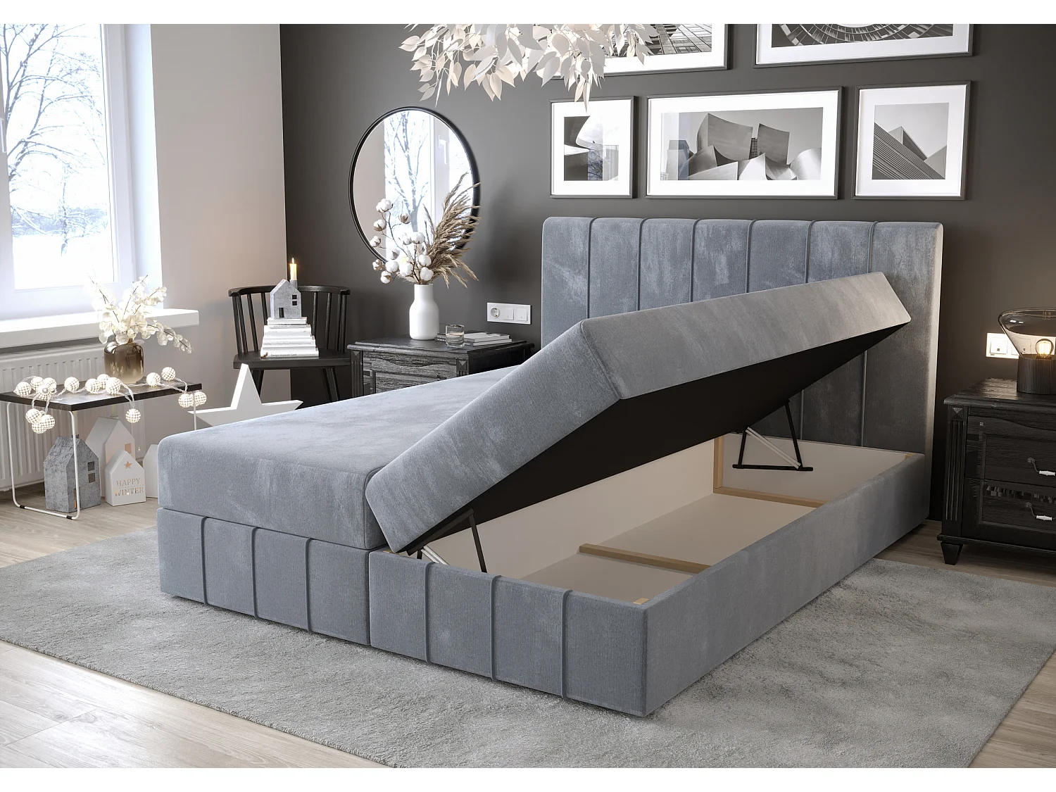 Boxspringbett BAHAMA 160x200 Monolith 92