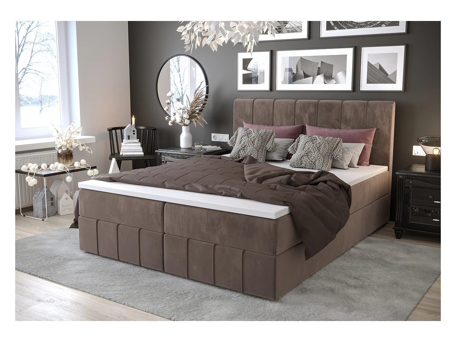 Boxspringbett BAHAMA 160x200 Monolith 15