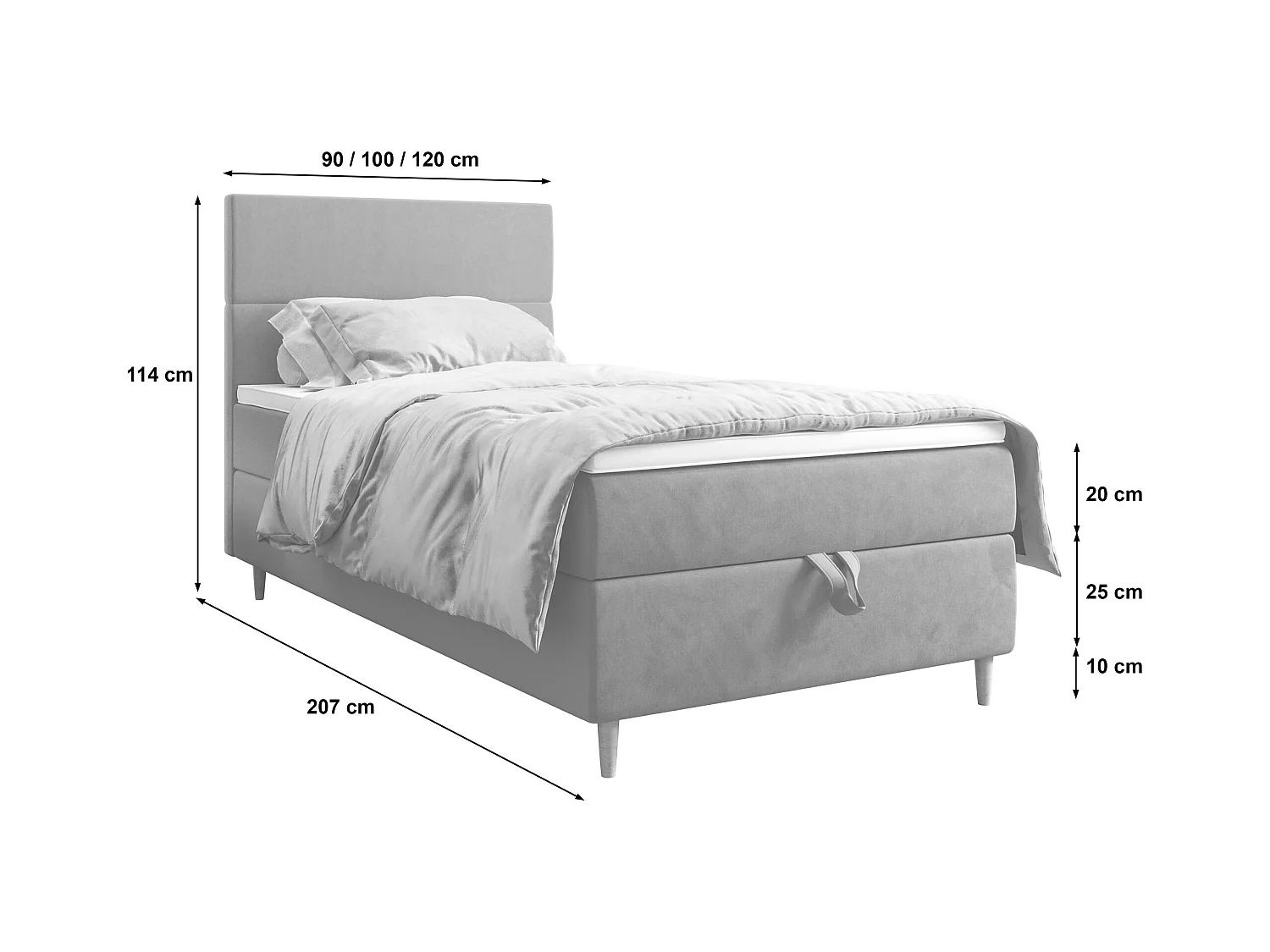 Boxspringbett FLO 100x200 Itaka 01