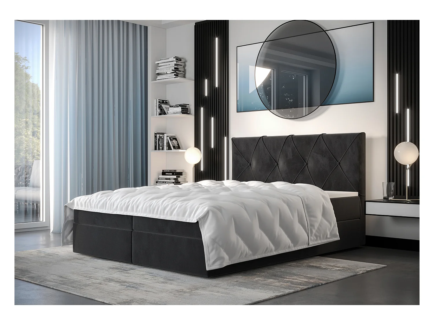 Łóżko kontynentalne ALTEA 200x200 Monolith 97