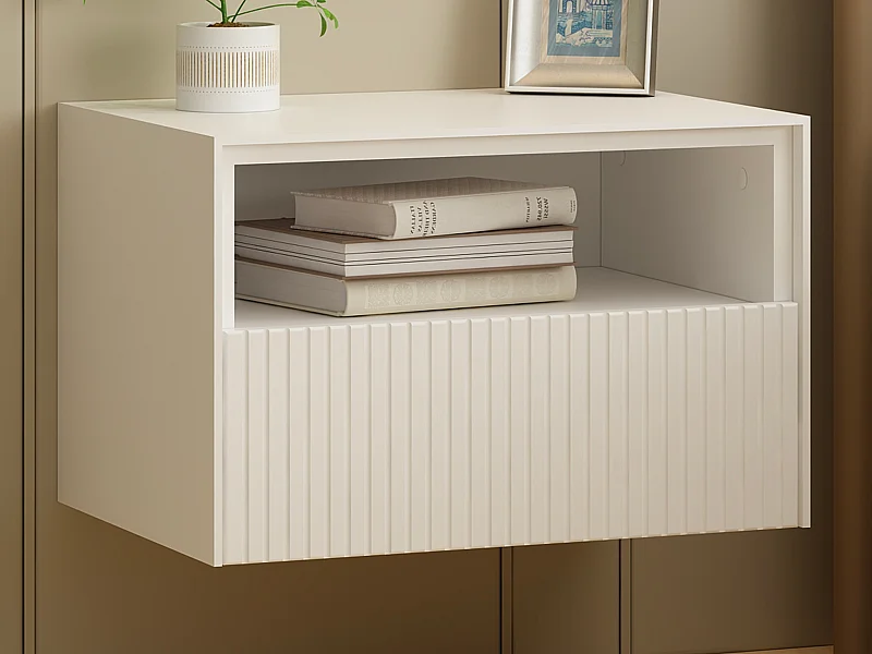 Table de chevet suspendue - MDF - Blanc - CALDRIN de Pascal Morabito