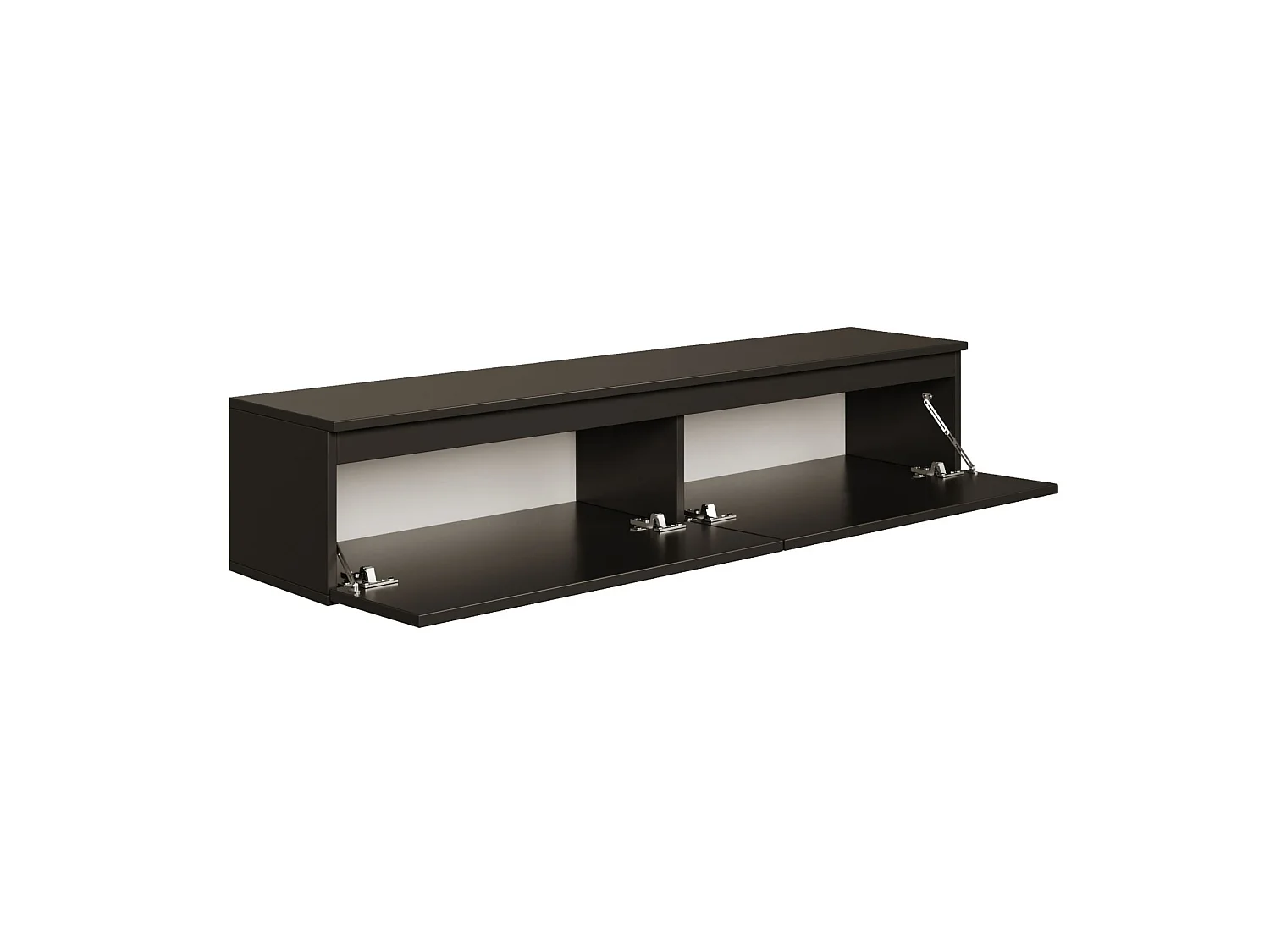 Meuble TV 2 portes -suspendu - 150 cm - noir - BEMMI