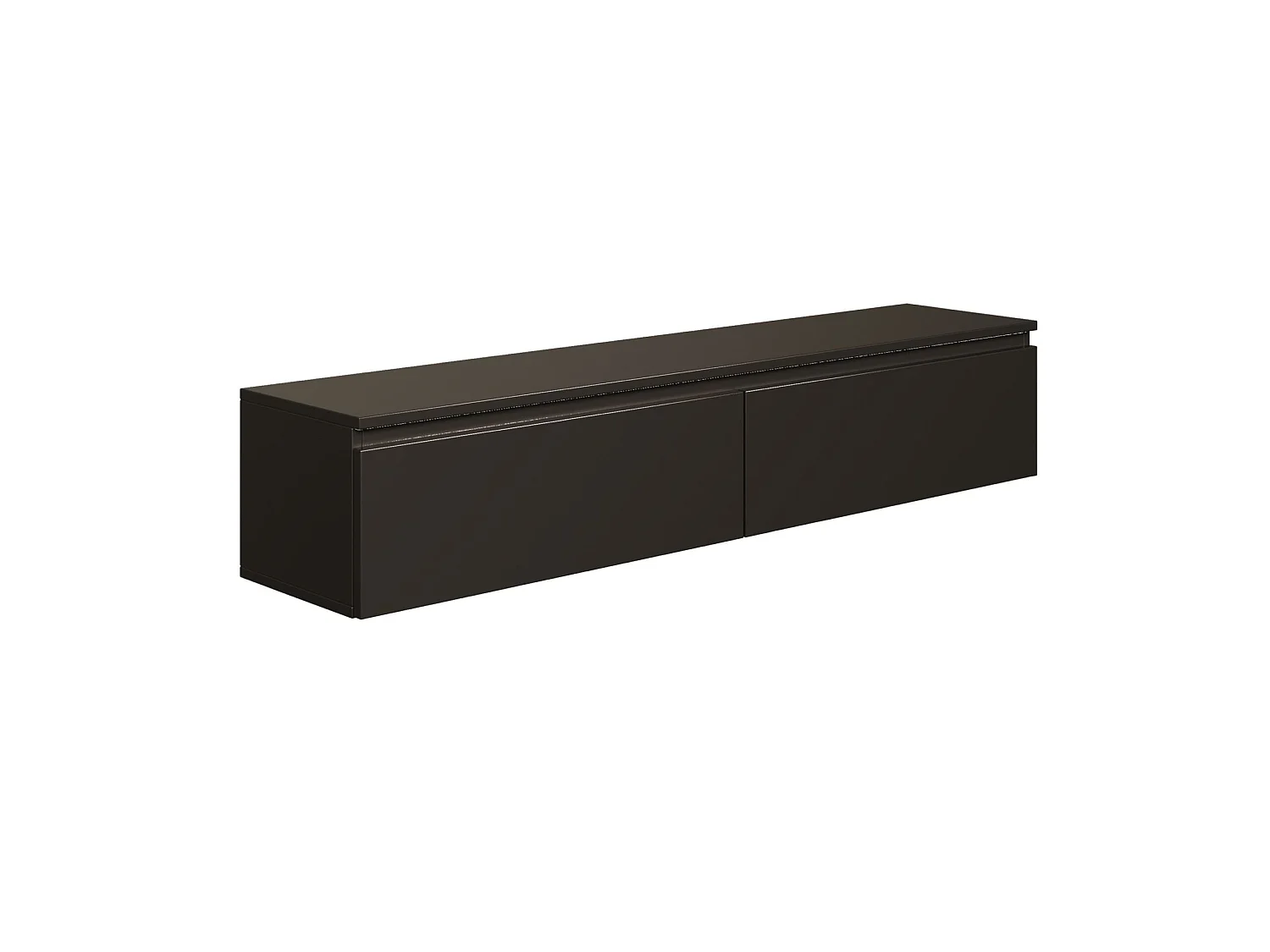 Meuble TV 2 portes -suspendu - 150 cm - noir - BEMMI