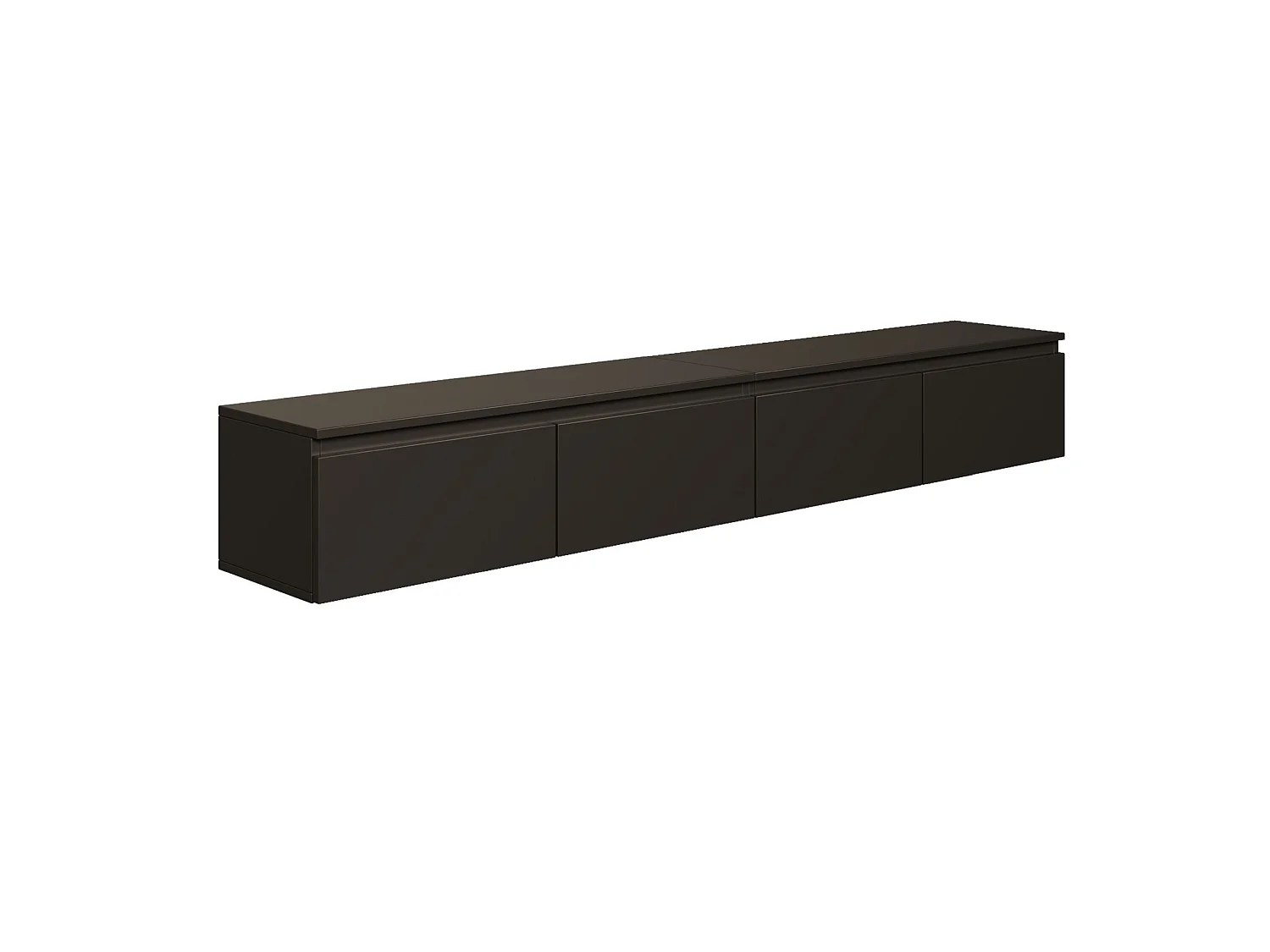 Meuble TV 4 portes -suspendu - 200 cm - noir - BEMMI