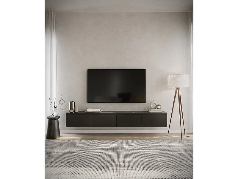 Mobile TV sospeso a 2 ante -200 cm -nero -BEMMI