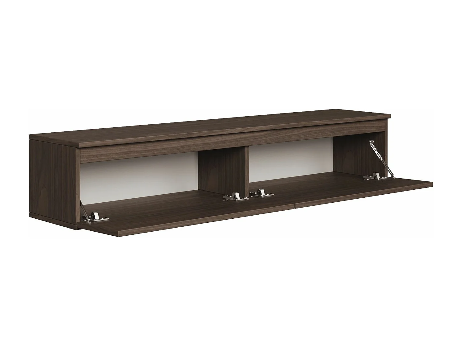 Meuble TV 2 portes -suspendu - 150 cm - noyer du Wisconsin - BEMMI