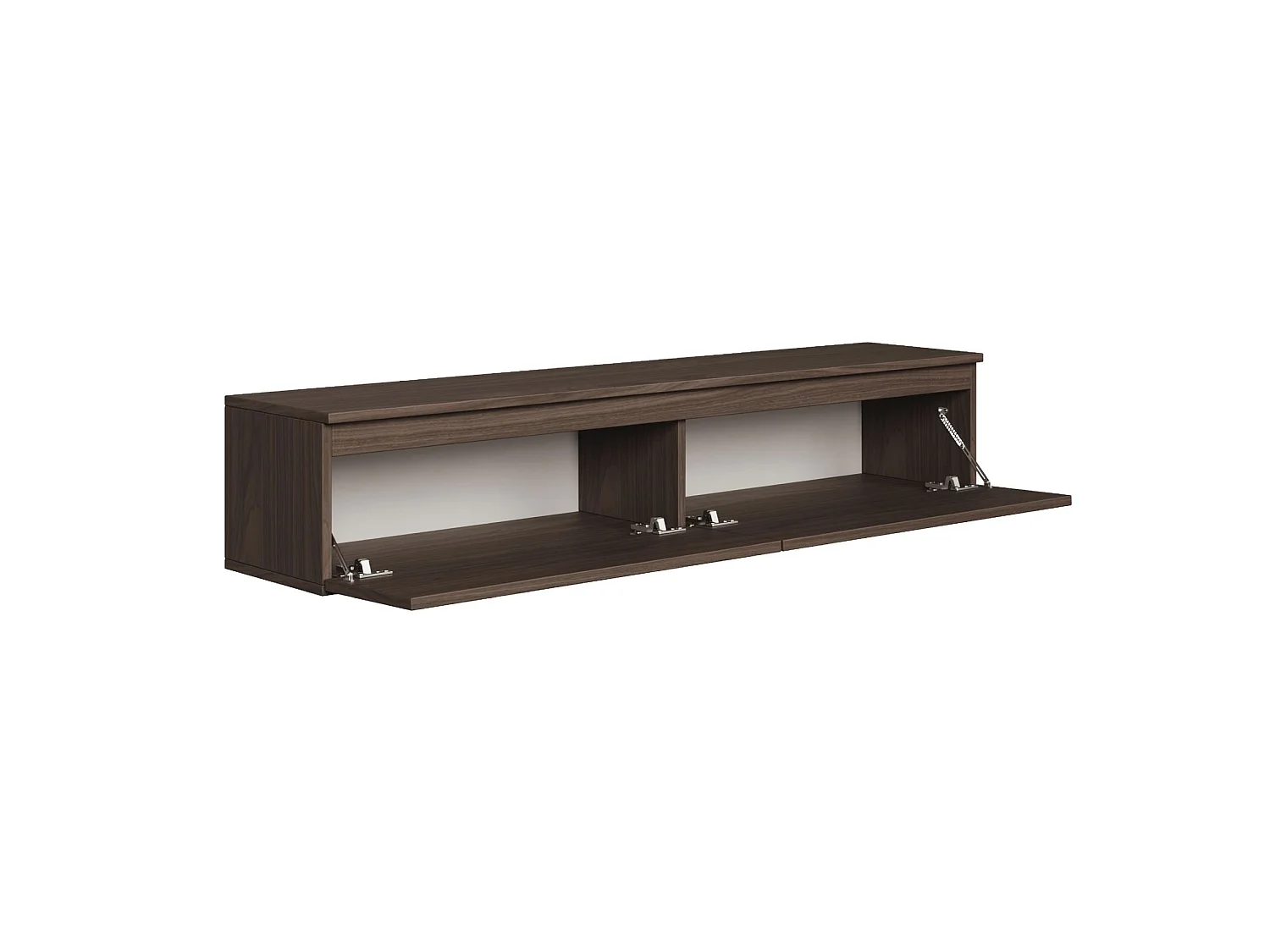 Meuble TV 2 portes -suspendu - 150 cm - noyer du Wisconsin - BEMMI