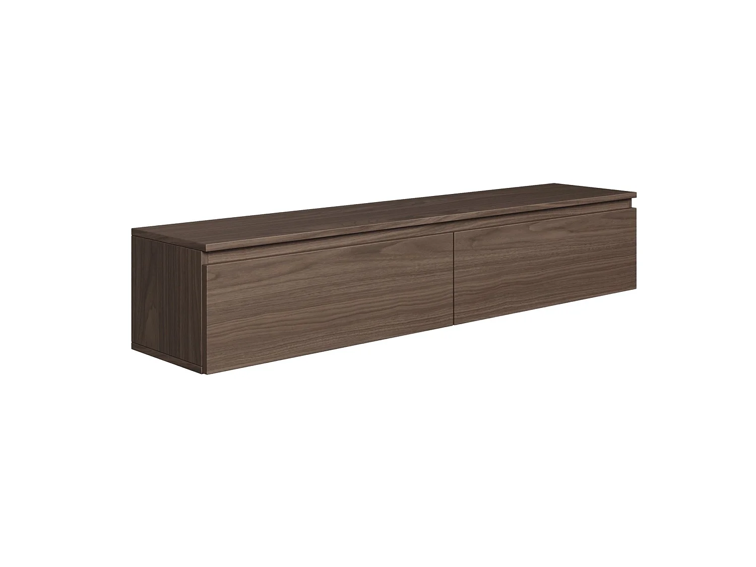 Meuble TV 2 portes -suspendu - 150 cm - noyer du Wisconsin - BEMMI
