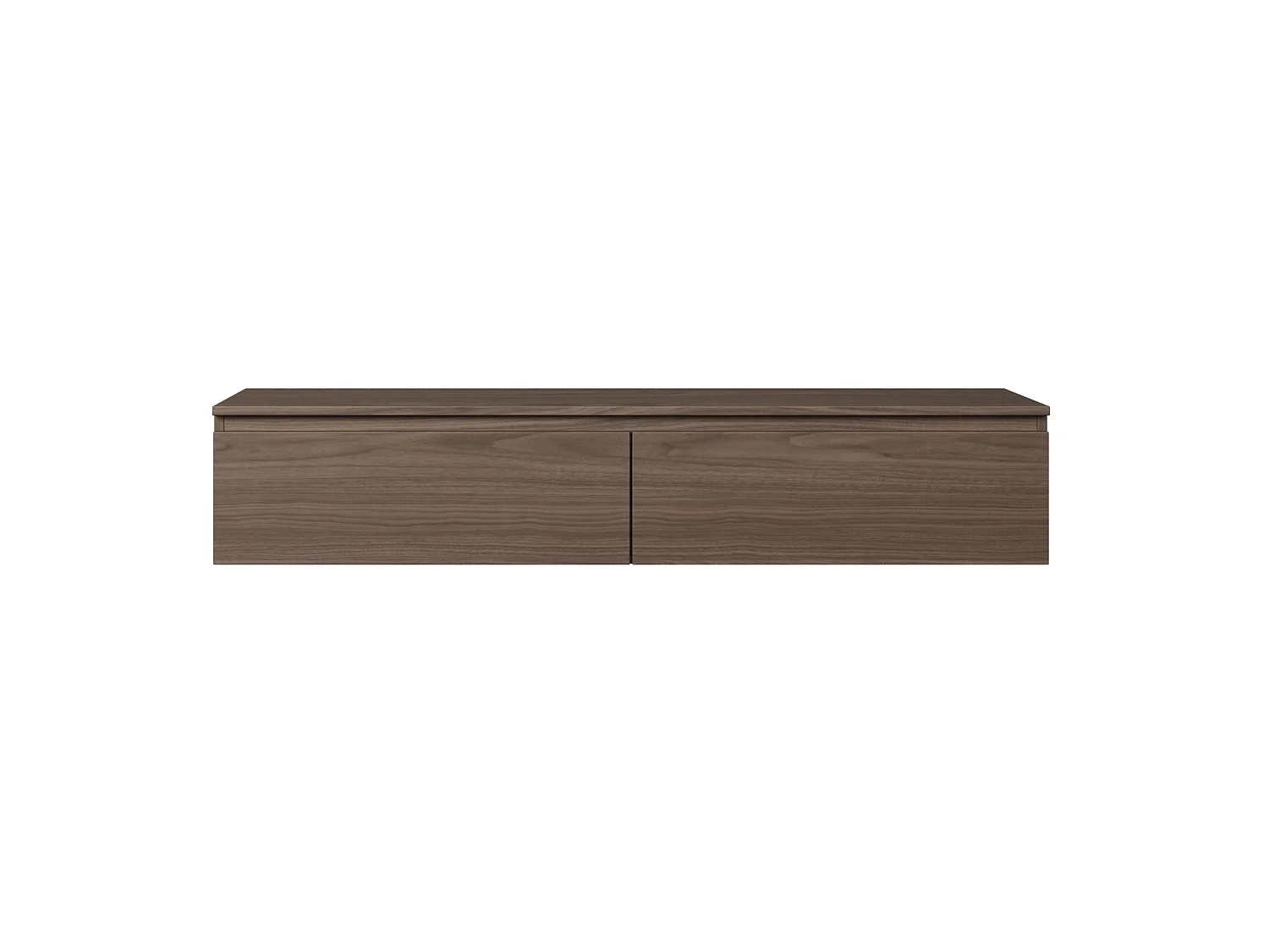 Meuble TV 2 portes -suspendu - 150 cm - noyer du Wisconsin - BEMMI