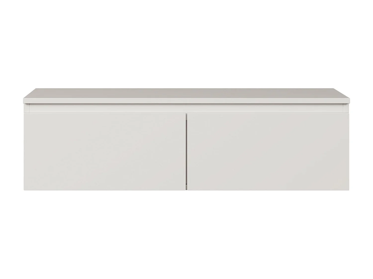 Meuble TV 2 portes -suspendu - 100 cm - blanc - BEMMI