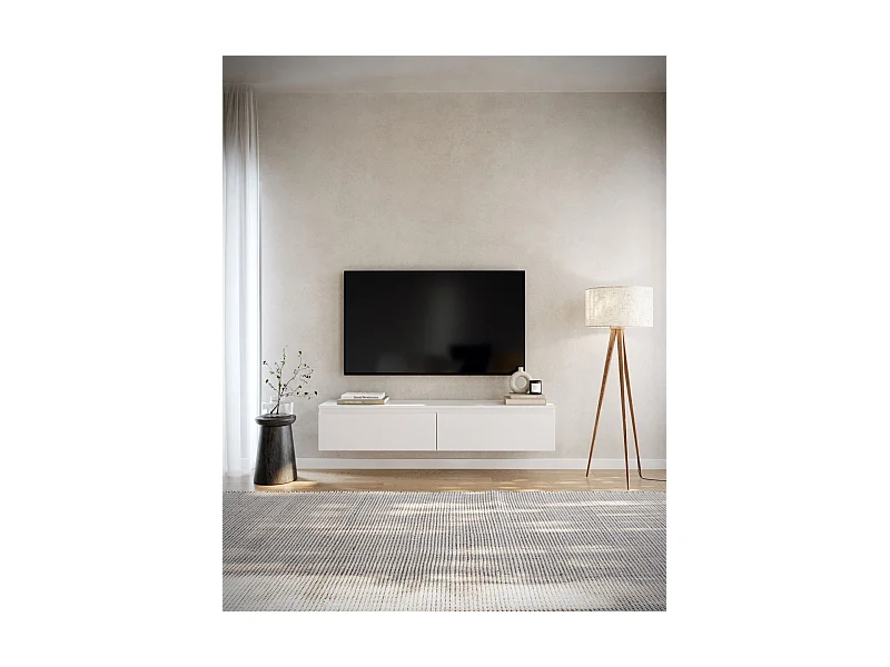 TV-Hängeboard - Weiß - 150 cm - BEMMI