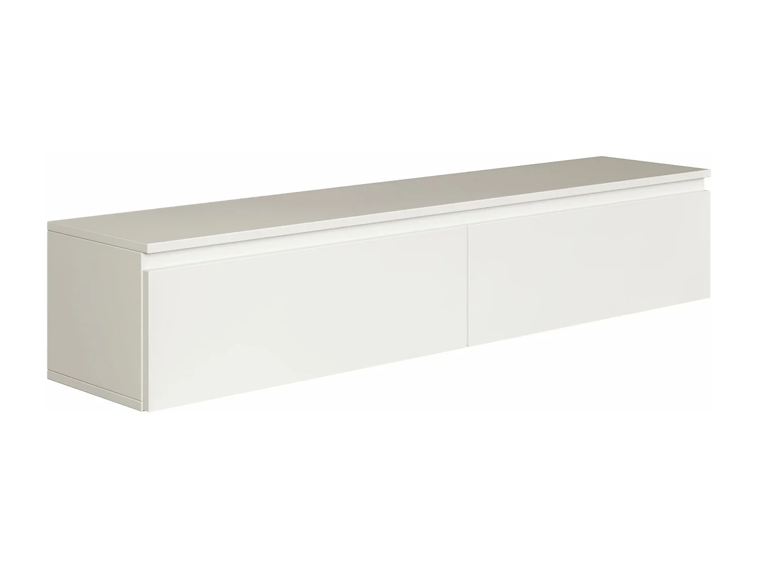 Meuble TV 2 portes -suspendu - 150 cm - blanc - BEMMI