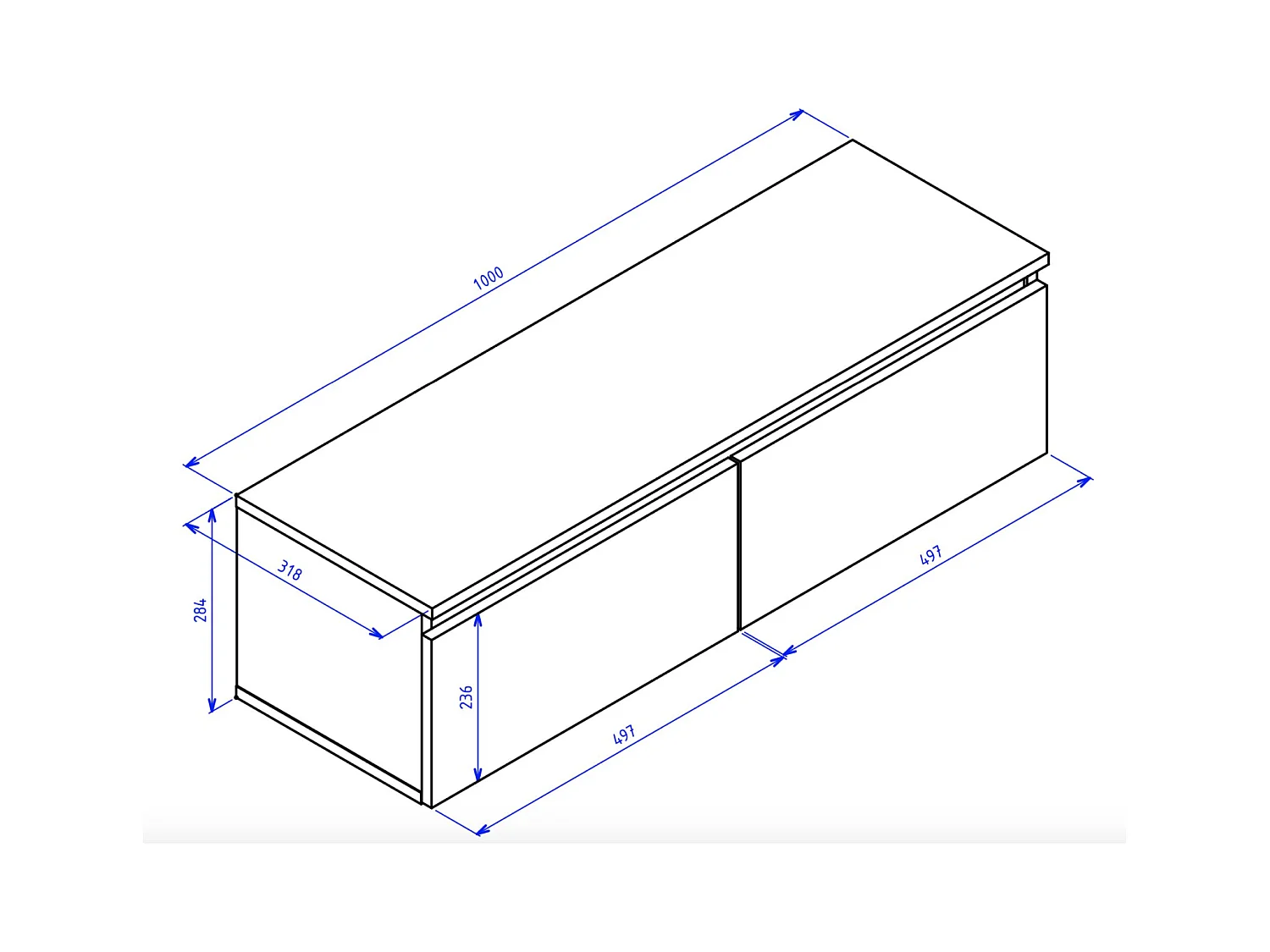 TV-Hängeboard - Eiche Lindberg - 100 cm - BEMMI