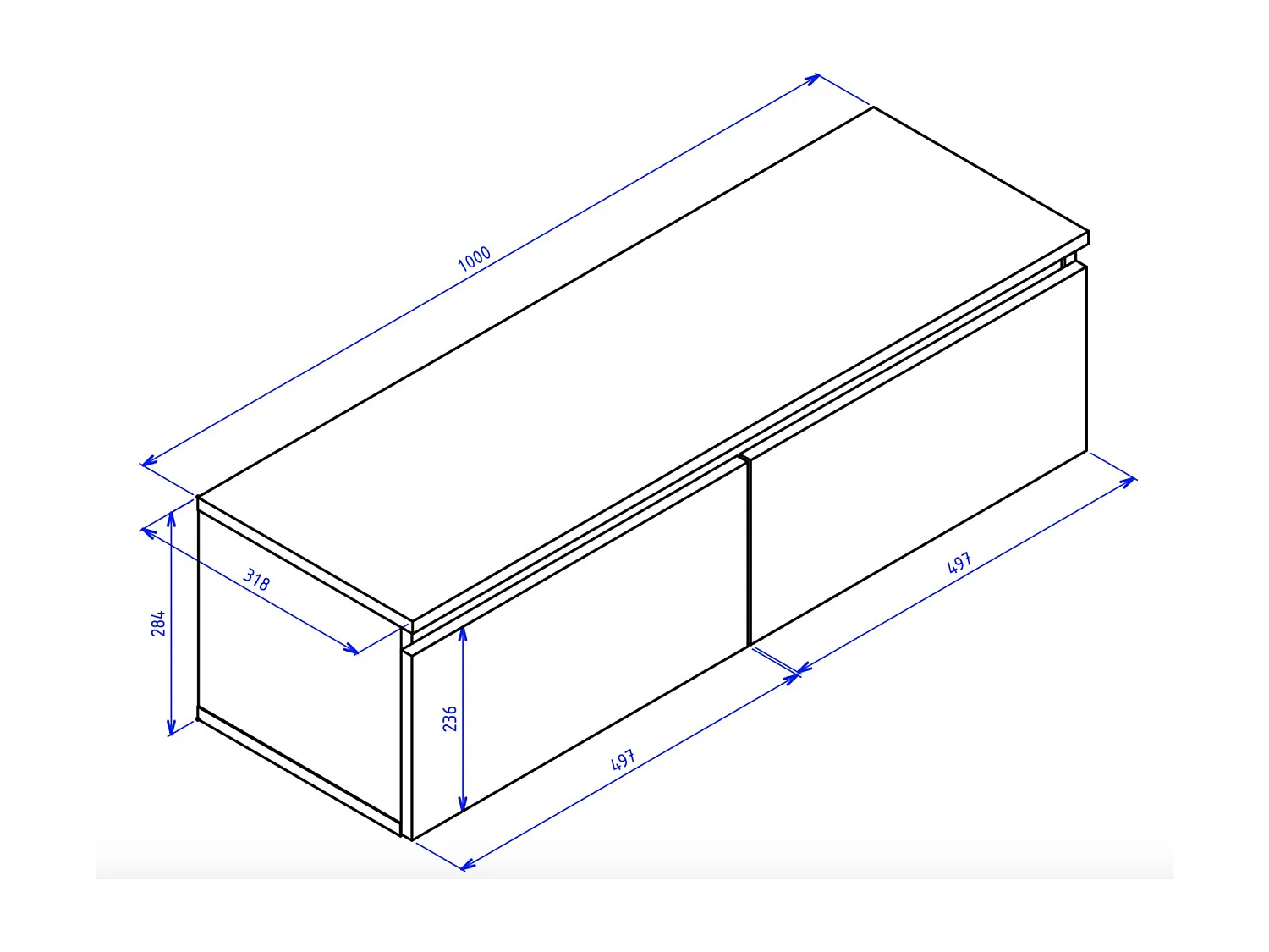 TV-Hängeboard - Eiche Lindberg - 100 cm - BEMMI