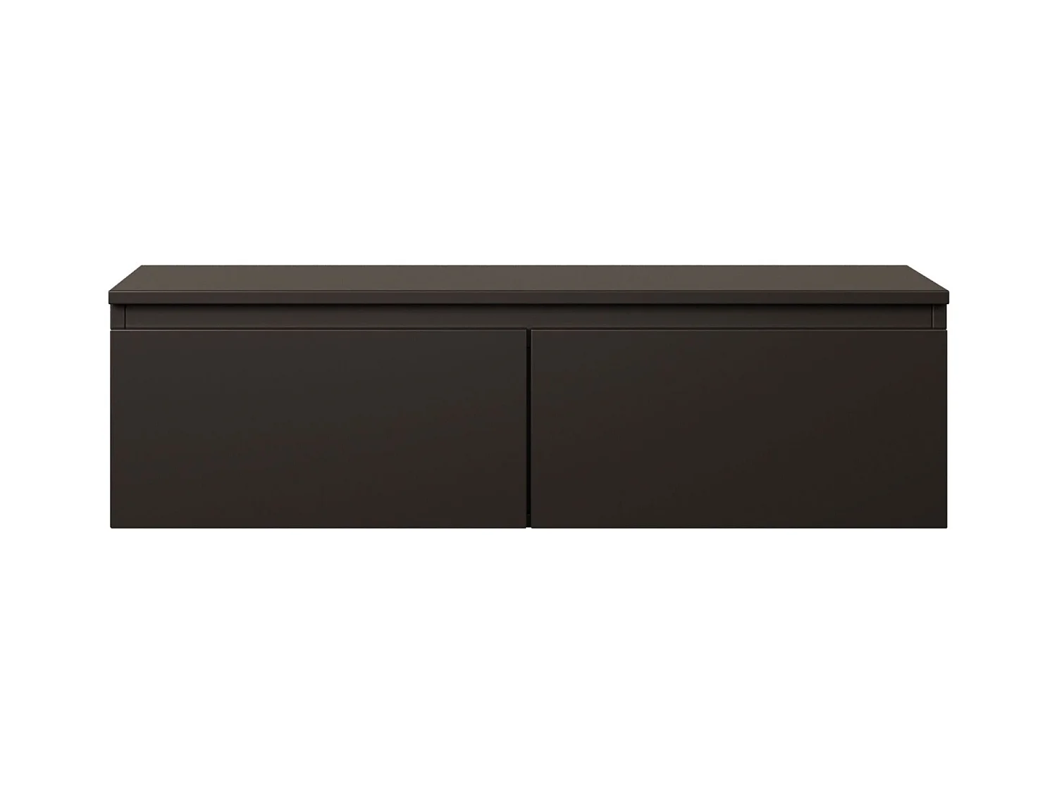 Meuble TV 2 portes -suspendu - 100 cm - noir - BEMMI