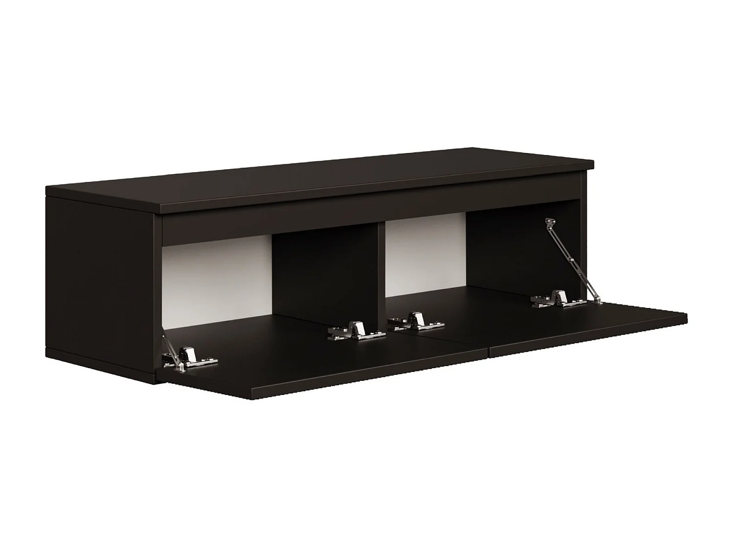 Meuble TV 2 portes -suspendu - 100 cm - noir - BEMMI