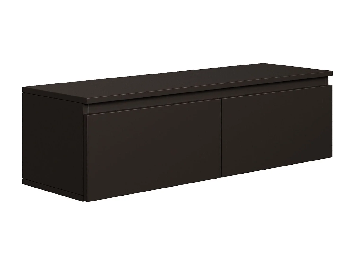 Meuble TV 2 portes -suspendu - 100 cm - noir - BEMMI