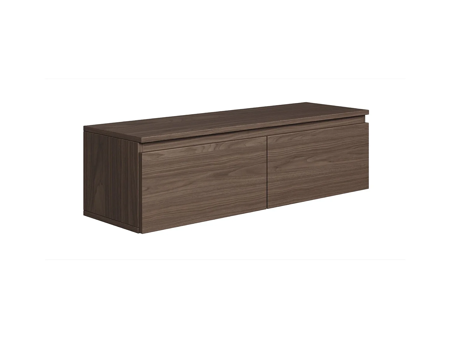 Meuble TV 2 portes -suspendu - 100 cm - noyer du Wisconsin - BEMMI