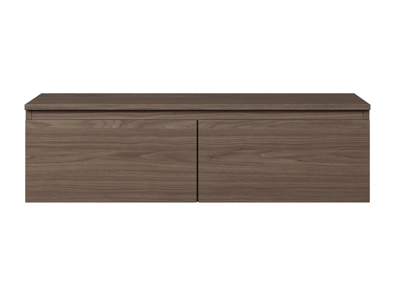 Meuble TV 2 portes -suspendu - 100 cm - noyer du Wisconsin - BEMMI