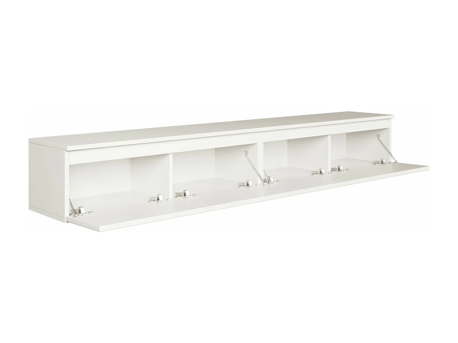 Meuble TV 4 portes -suspendu - 200 cm - blanc - BEMMI