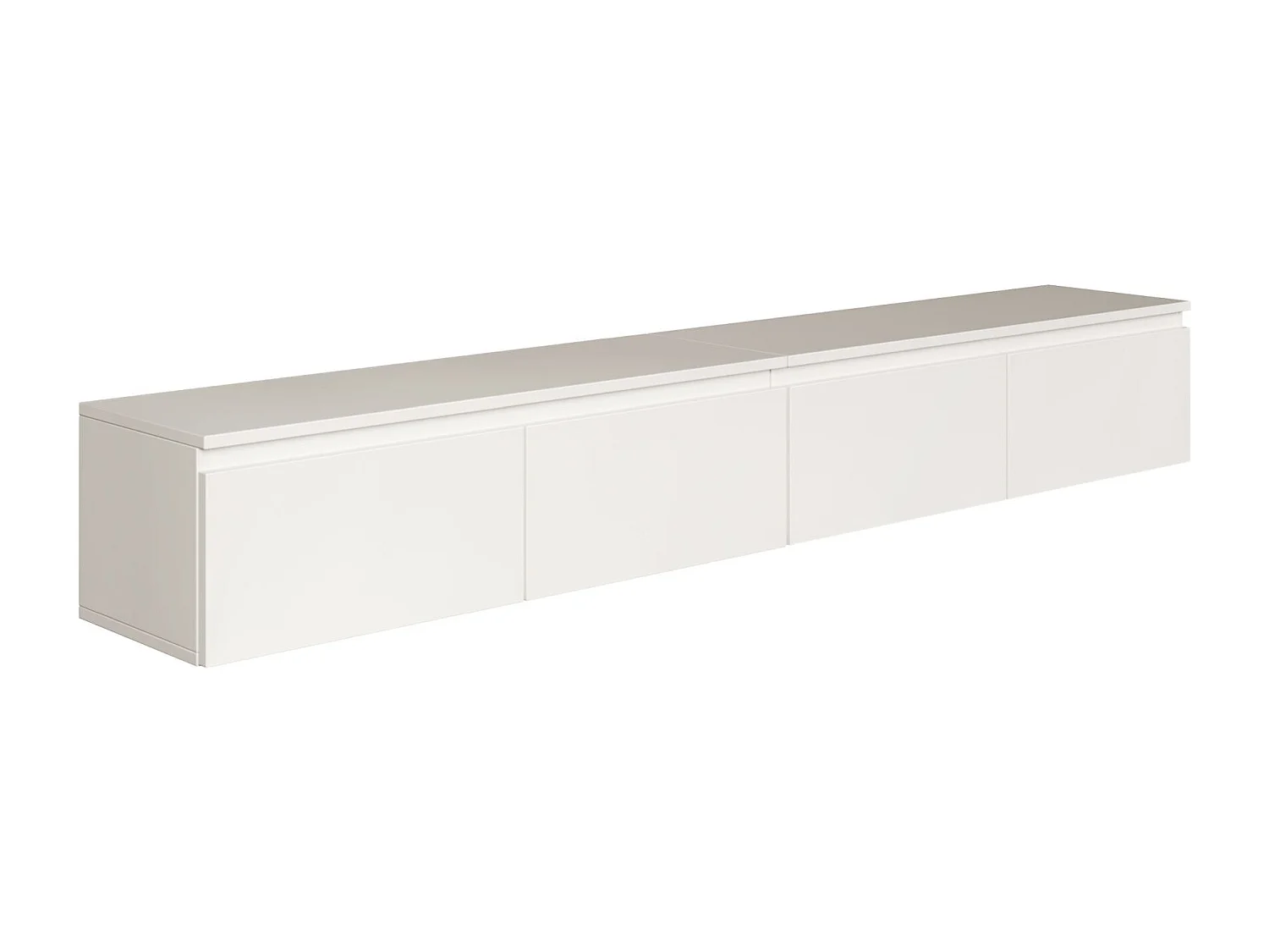 Meuble TV 4 portes -suspendu - 200 cm - blanc - BEMMI