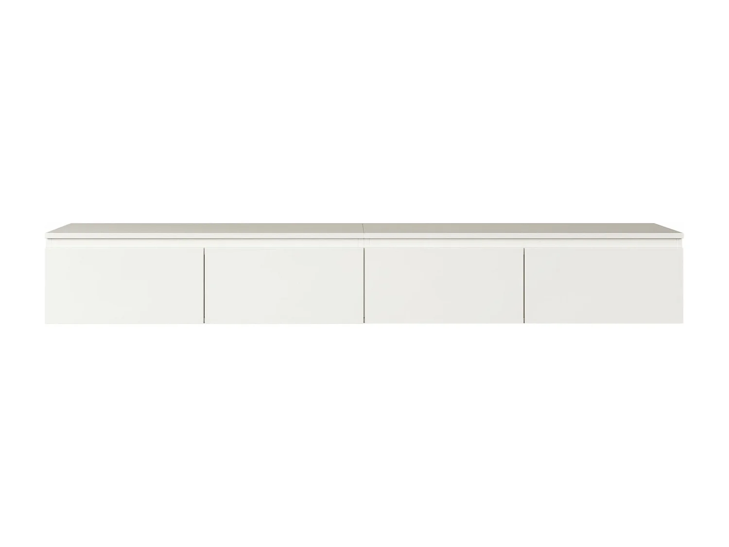 Meuble TV 4 portes -suspendu - 200 cm - blanc - BEMMI
