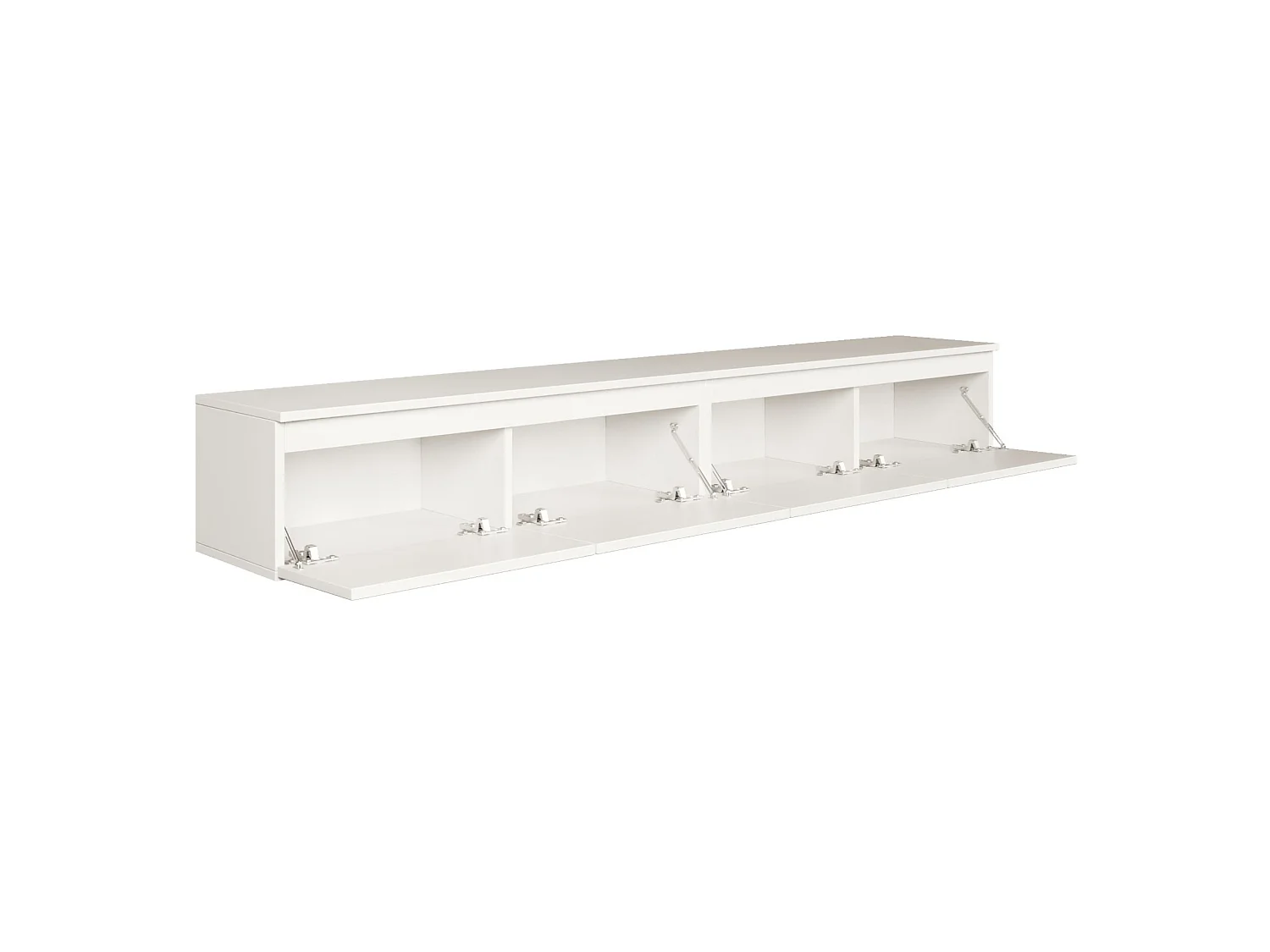 Meuble TV 4 portes -suspendu - 200 cm - blanc - BEMMI