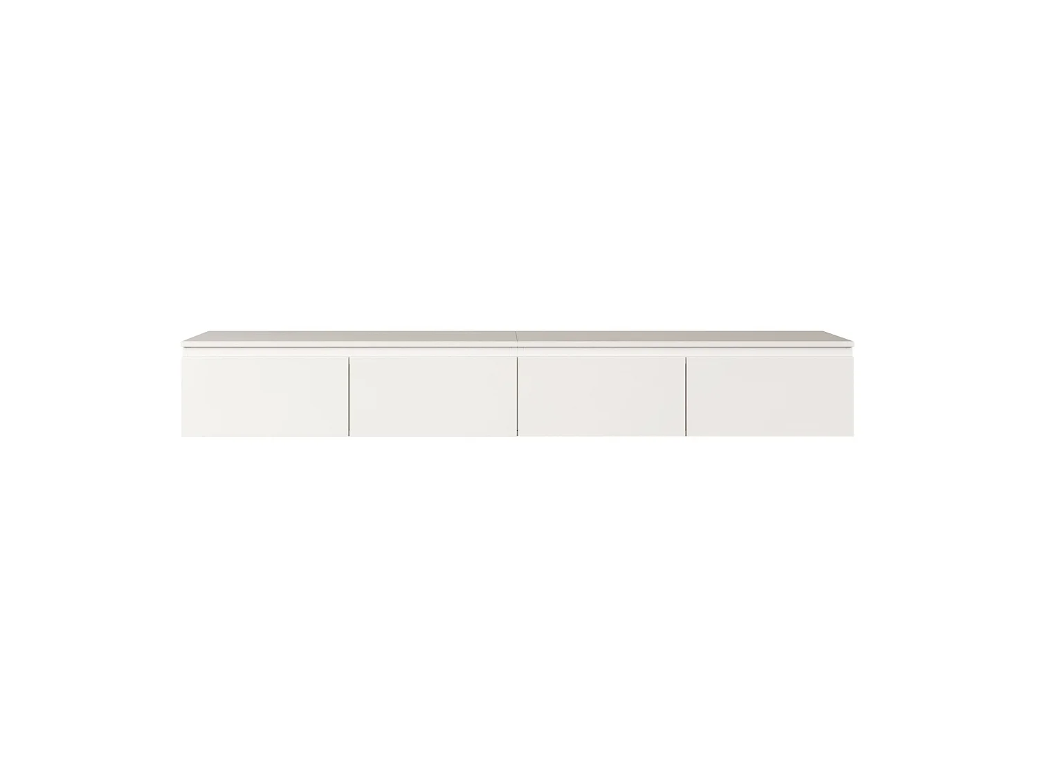 Meuble TV 4 portes -suspendu - 200 cm - blanc - BEMMI