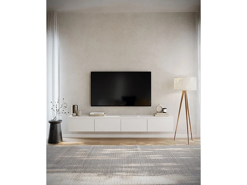 Mobile TV sospeso a 2 ante -200 cm -bianco -BEMMI