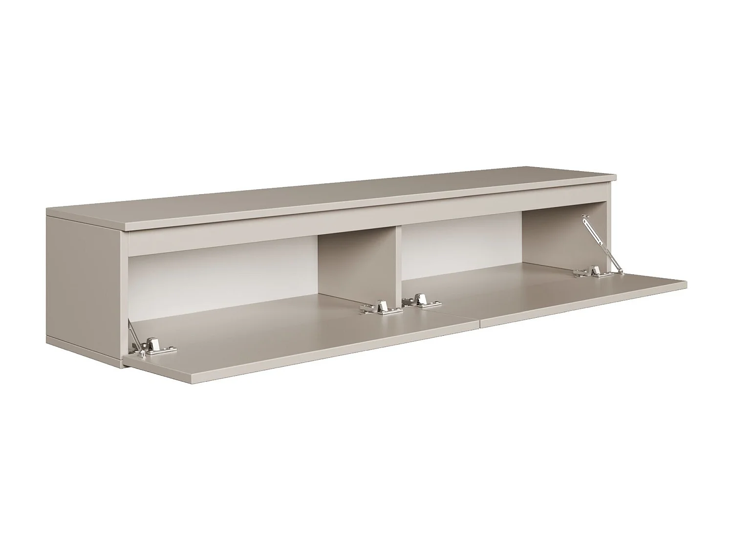 Meuble TV 2 portes -suspendu - 150 cm - greige - BEMMI