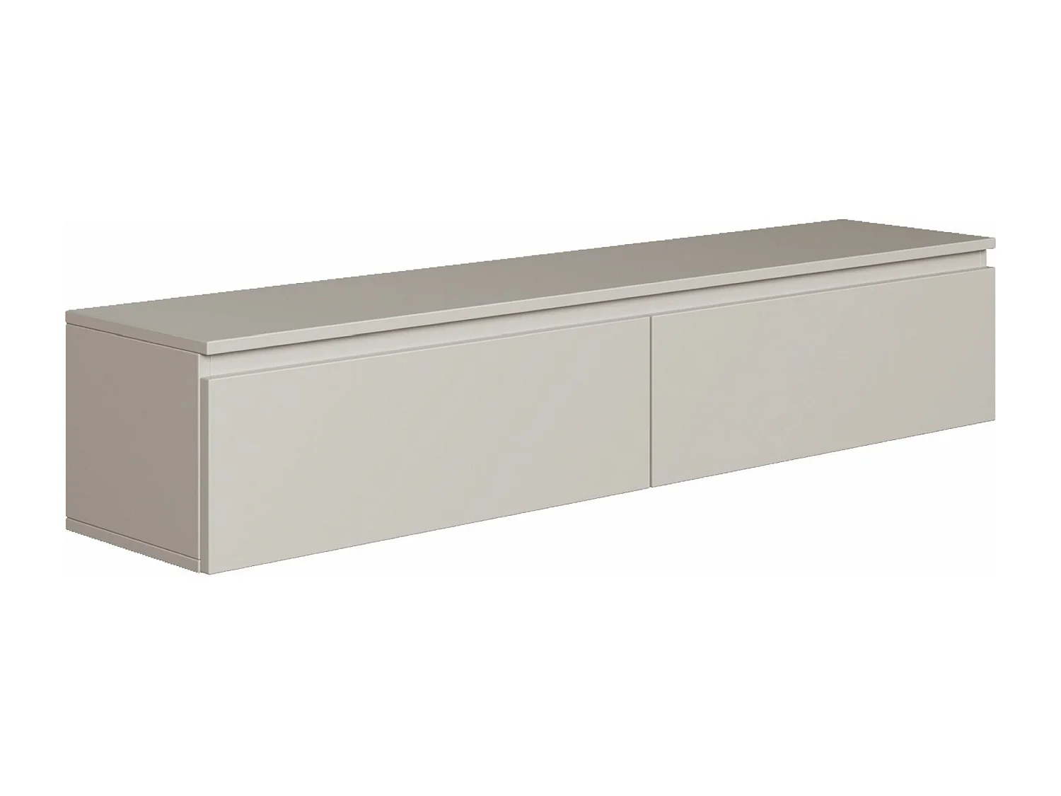 Meuble TV 2 portes -suspendu - 150 cm - greige - BEMMI