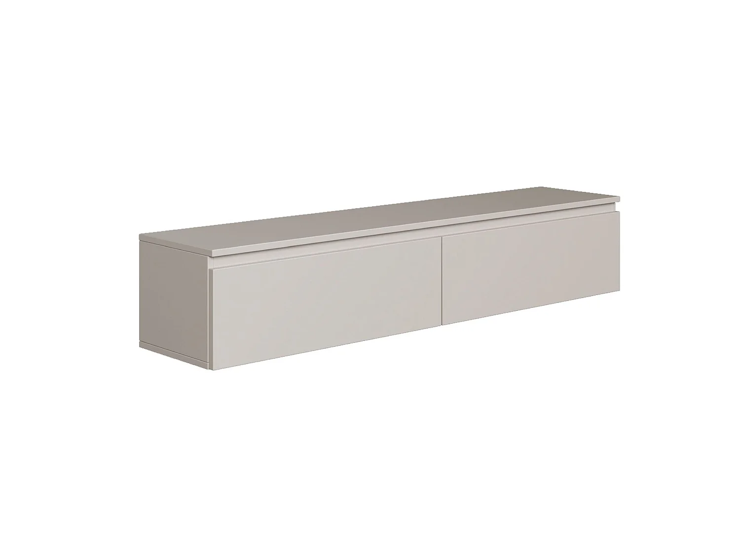 Meuble TV 2 portes -suspendu - 150 cm - greige - BEMMI