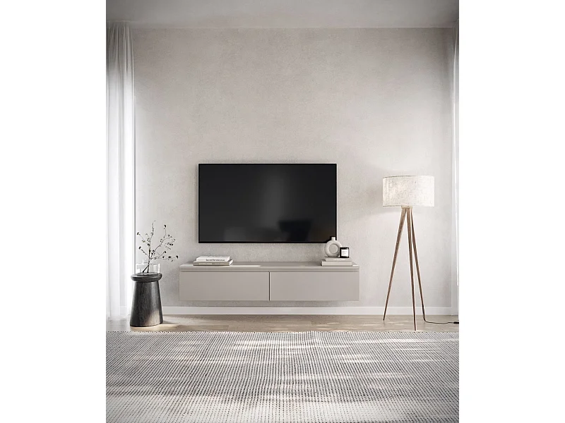 Mobile TV sospeso a 2 ante -150 cm -greige -BEMMI