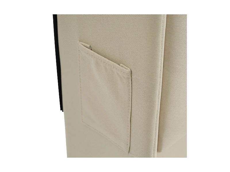 Opbergbed Beige 140x200 cm met LED - Linnen - opberg-hoofdeinde met USB en Type-C-poort