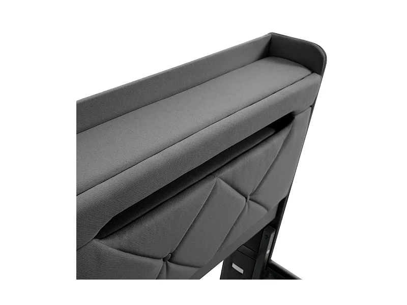 Opbergbed Grijs 140x200 cm met LED - Linnen - opberg-hoofdeinde met USB en Type-C-poort