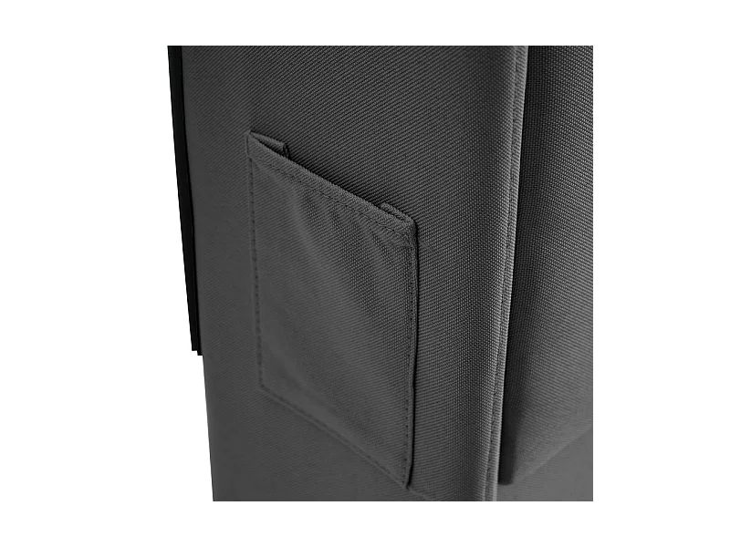 Lit coffre 180x200cm + Matelas, avec tête de lit capitonnée, LED, USB et port de type C - Lin - Gris