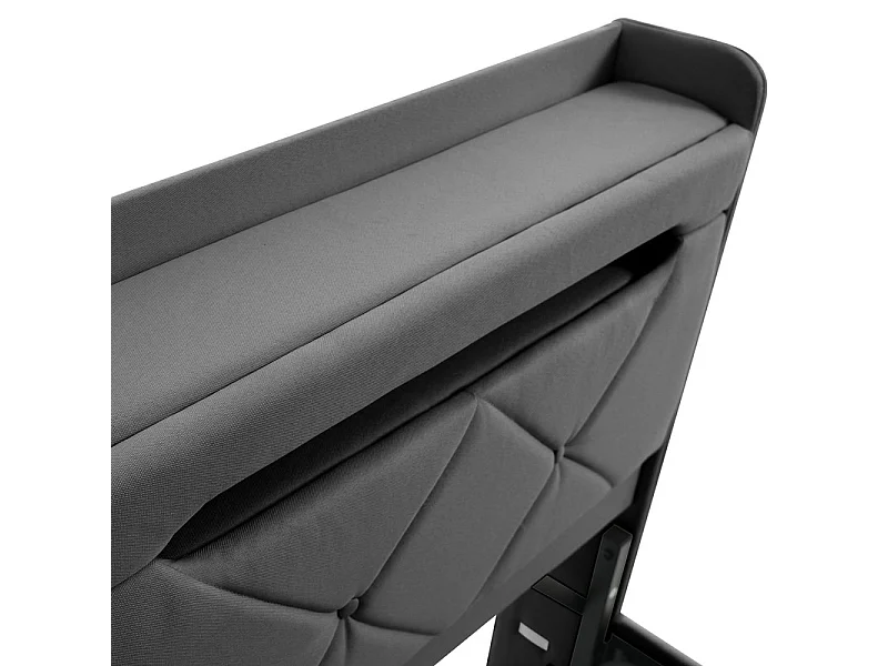 Letto contenitore 180x200 cm + Materasso, con testiera imbottita, LED, USB e porta Type C - Lino - Grigio