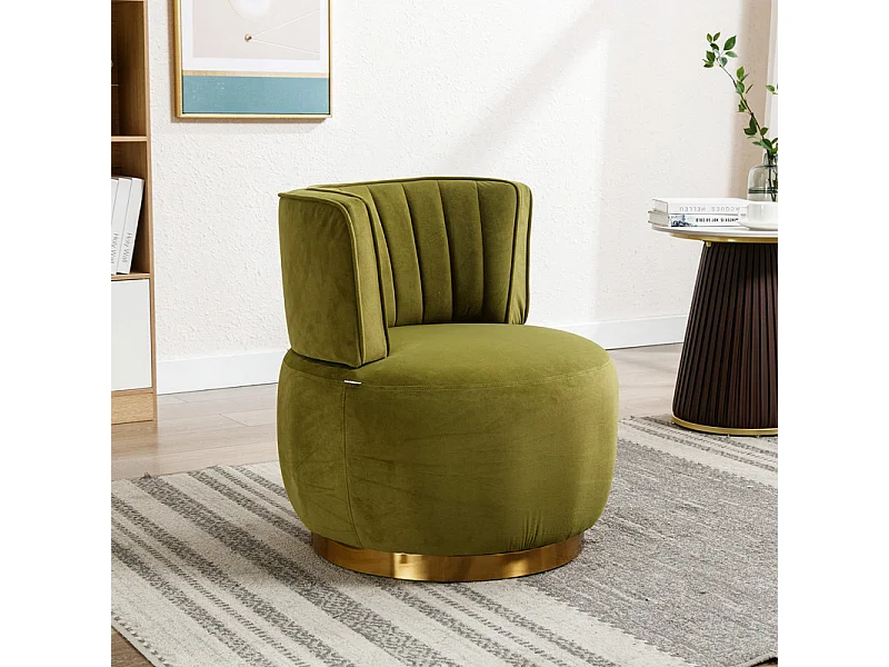 Cadeira Redonda Blataforma em Tecido de Loop Green Green - Backrest ergonômico - MAX 150KG - 62,5X62X69.5CM