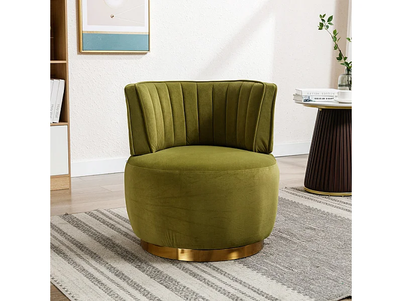 Cadeira Redonda Blataforma em Tecido de Loop Green Green - Backrest ergonômico - MAX 150KG - 62,5X62X69.5CM