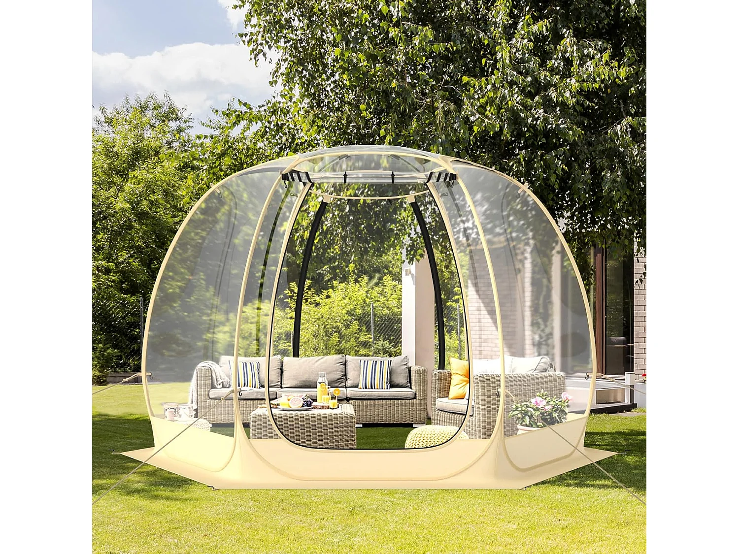 Tente de Sport Transparente, Abri Portable et Pliable en Extérieur Résistante aux Intempéries,  avec Sac de Transport, Tapis de Sol